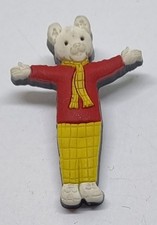1998 vintage Rubber Rupert The Bear Pin Badge