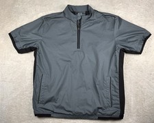 Adidas Golf Climaproof Short Sleeve Jacket Pullover L Grey 1/4 Zip Windshirt