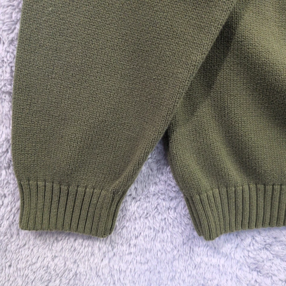 St Johns Bay Men's Knit Sweater Large Tall Olive Green Long Sleeve Crew Soft - Image 2 of 4