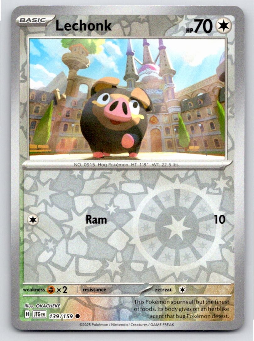 POKEMON LECHONK JOURNEY TOGETHER 139/159 REVERSE HOLO COMMON NM A47531 FREE S&H