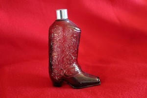 Vintage 1970s Avon Bottle - Wild Country Cowboy Boot - Brown Glass - EMPTY