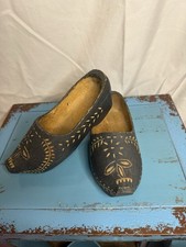 Pair Vintage Child's Wooden Clogs Shoes Hand Carved and Painted Janer Koop