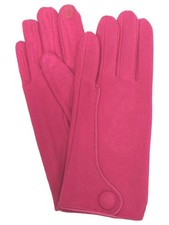 Womens Sleek Hot Pink Fuchsia Stretch Fit Texting  Tech Touchscreen Gloves