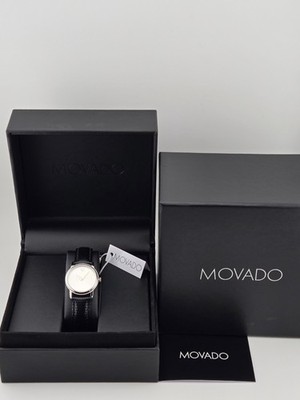 Movado Women's Museum Silver Dial Leather Band Watch - 2100003 ($650 MSRP)