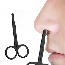 Stainless Steel Nose Hair Scissors Round Tip Facial Hair Trimmer Tool