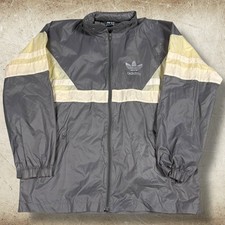 Vintage Adidas Jacket Men s Size 40 L Gray Color Block Trefoil Windbreaker 90s