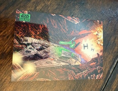 2025 Topps Star Wars Galaxy The Falcon On Crait #97 Green Shimmer /199