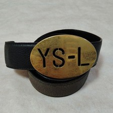 Yves Saint Laurent YSL Leather Belt Unisex Authentic Designer Fashion Wear 1411