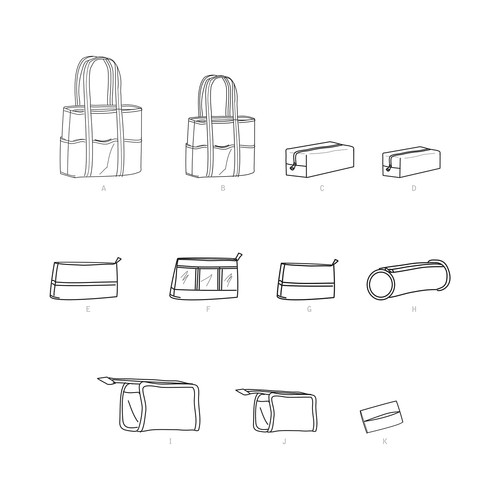 Simplicity Tasche Schnittmuster | 2 Tragetaschen, 8 Kosmetiktaschen, Taschentuchhülle | eine - Bild 6 von 6