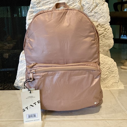 STATE Latte Check Backpack w/ Pouch, Pockets, Zip Closure, Adjustable Straps