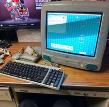 Apple iMac G3 Bondi Blu M4984 Vintage Desktop Floppy Drive Tastiera Mouse JP