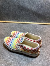 Vans Slip On Multicolored Checkered Skateboard School Shoes Kids Size 6  500714