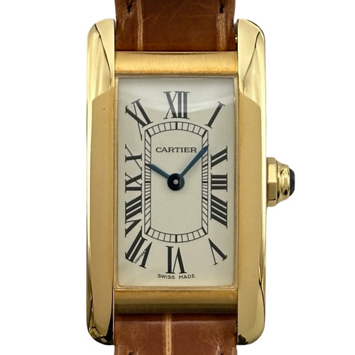 Cartier Tank Américaine SM W2601556 Ivory Gold Quartz #035