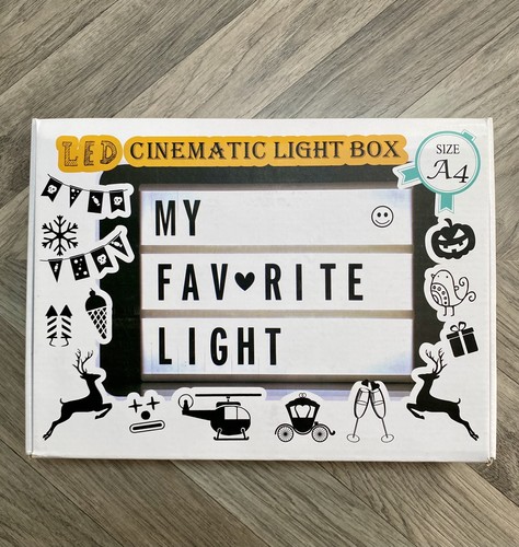 A4 Cinematic Light Box with Letters, Numbers, Symbols & Emojis, USB ...