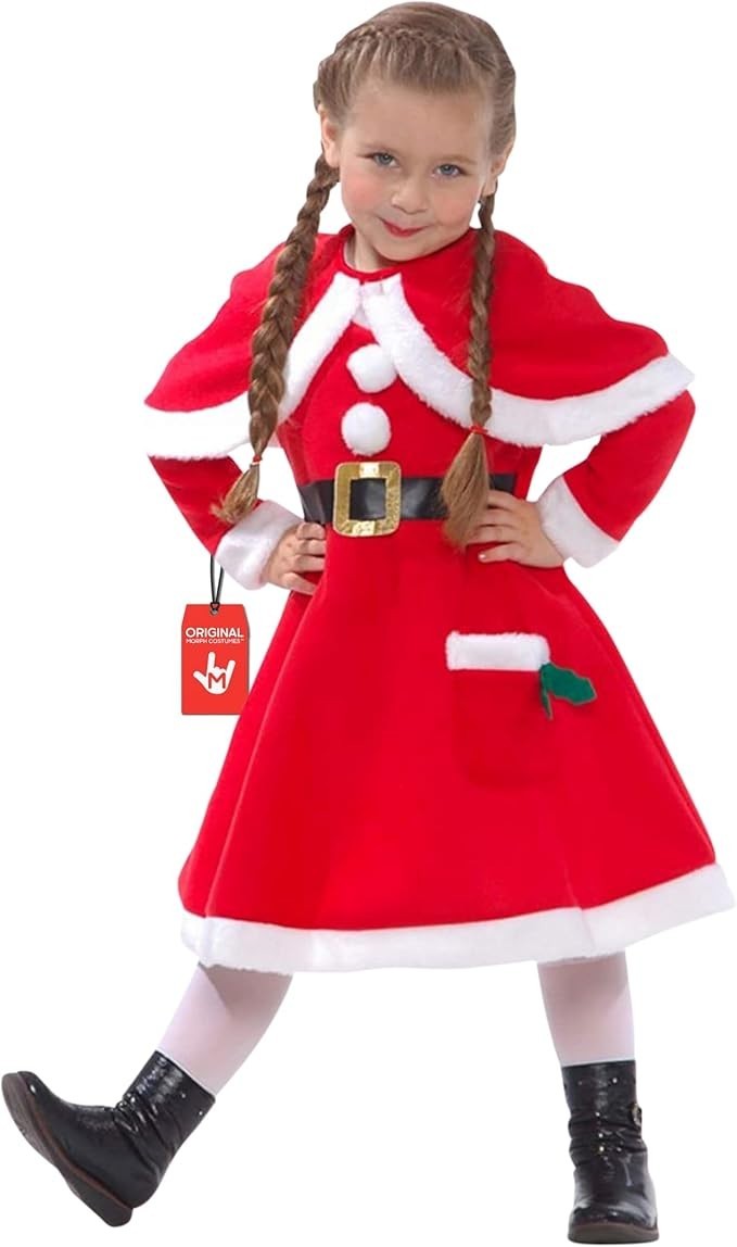 Little Miss Santa Claus Fancy Dress Costume for Girls Christmas Party Outfit