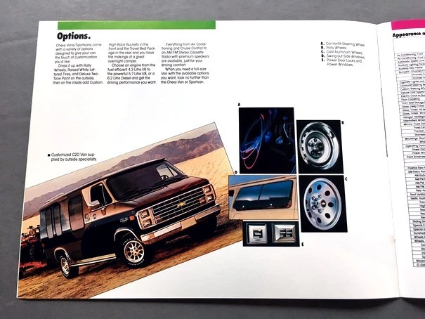 1986 Chevrolet Chevy Van and Sportvan Canada Car Sales Brochure Catalog  G10 G20 Foto 4 de 4