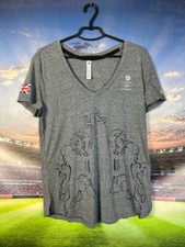 Great Britain Team Jersey Olympic Games Shirt Gray Adidas Woman Size L 18 