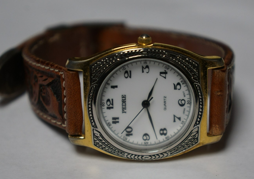 Pedre Watch Quartz Two Tone Dial & Leather Band With Sterling Silver Clasp - Picture 2 of 9