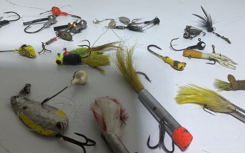 Vintage Fishing Lures Metal Blue Fox Rooster Tail (lot of 50) Feather Jig Heads - Picture 5 of 10
