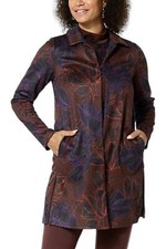 IMAN Global Chic Luxe Faux Suede Topper Brown Floral