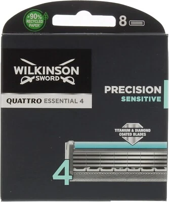 Wilkinson Sword Quattro Titanium coated Sensitive Rasierklingen - 8er Pack - NEU