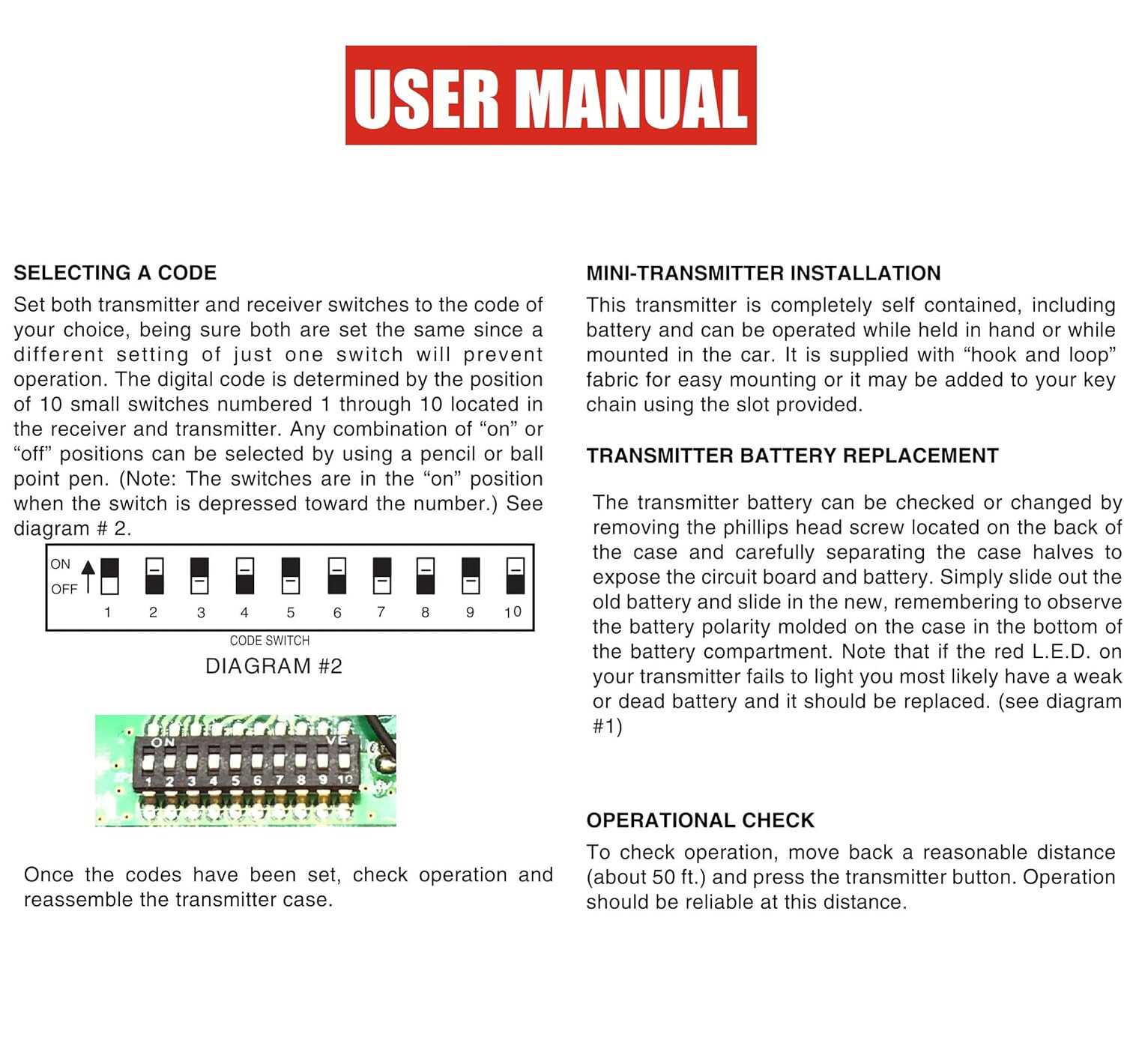 2 Pack Garage Door Remote Opener For Stanley 1050 1082 105015 5012 10 Dip 310Mhz