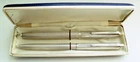 RARE " EBOS " SET ; SILVER 925 FOUNTAIN PENS with 14.Kt. NIB + BALLPOINT PEN!