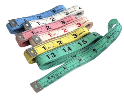 6 Soft Tape Measures DoubleScale 60-Inch/150cm Sewing Flexible Ruler (1/2'' Wide)