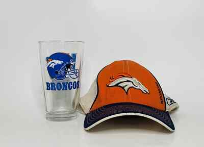 Vintage Denver Broncos Lite Miller Beer Cup and Hat (Some stains)