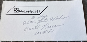 DAVID PEARSON Personally Autographed Signed NASCAR Card RACING FreeShip