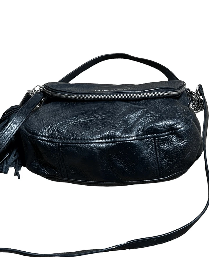 Bolso Bandolera Bolso sin asas Michael Kors Bedford Borla Cuero Guijarro Negro Foto 2 de 4