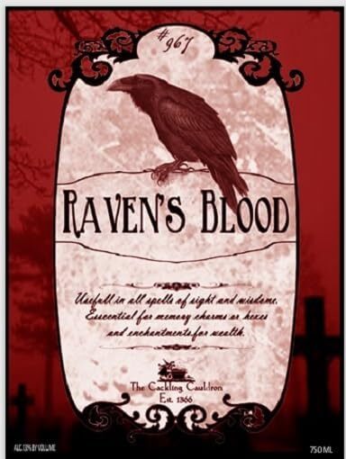 12-pk Funny Halloween Wine Bottle Label Stickers Beer Soda Drinks Spooky, Scary