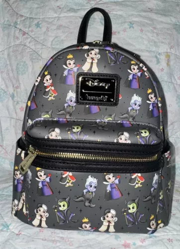 NWT Loungefly Disney Villains Chibi All over Print Mini Backpack