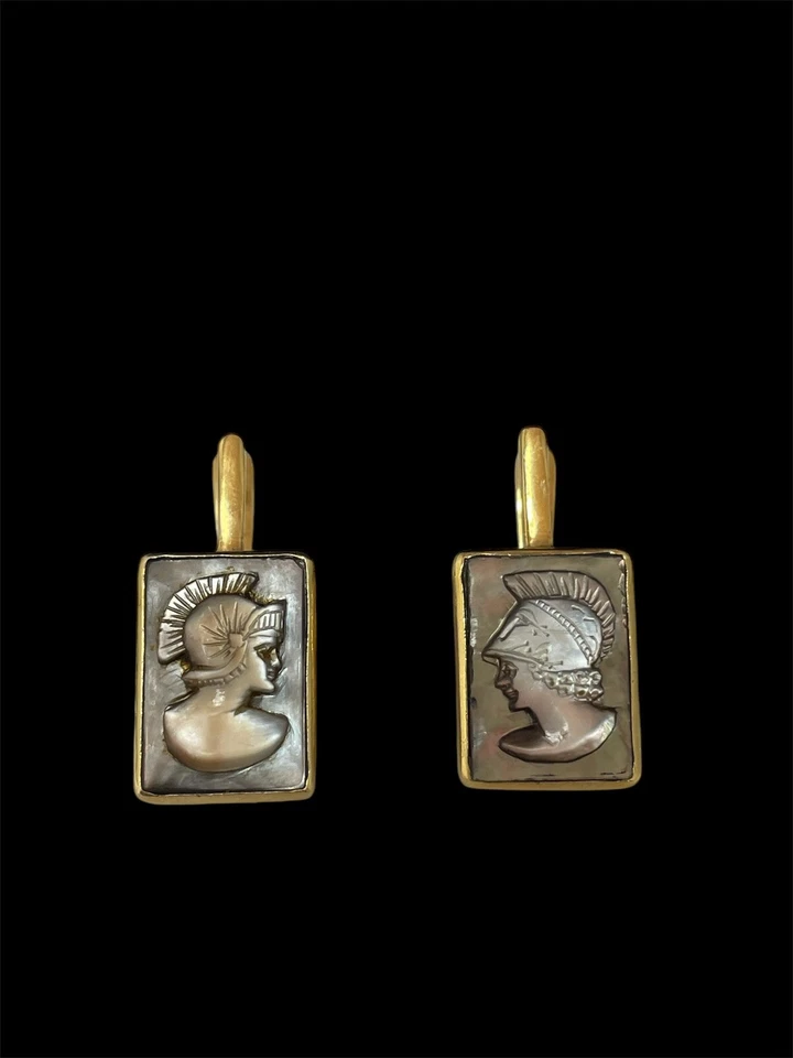 Orecchino e anello set in argento con madreperla antichi - Immagine 2 di 4