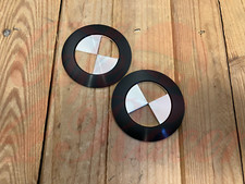 BMW  TANK logo emblem Silver 2pcs 70mm  BLACK trim 46637686746