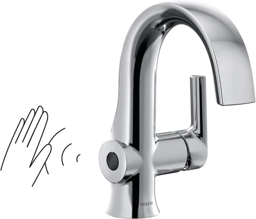 🆕 MOEN S6910EW Doux TOUCHLESS Wave 1-Handle Hole Bathroom Faucet - Chrome $673