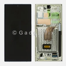 USA For Cream Samsung Galaxy S23 Ultra OLED Display Touch Screen Digitizer Frame