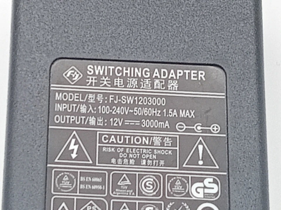 Switching Power Supply AC/DC Adapter For Shenzhen Fujia FJ-SW1203000 12V 3000mA - Image 3 of 4