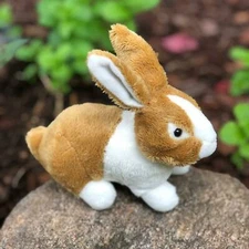 Auswella Plush® Mini 8 Inch Brown Dutch Bunny Nibbles- Stuffed Animals