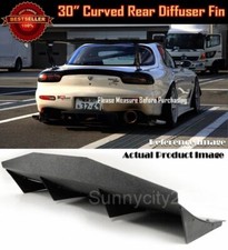 30 X 12 Abs Black Universal Rear Bumper 4 Fins Curved Diffuser Fin For Mini