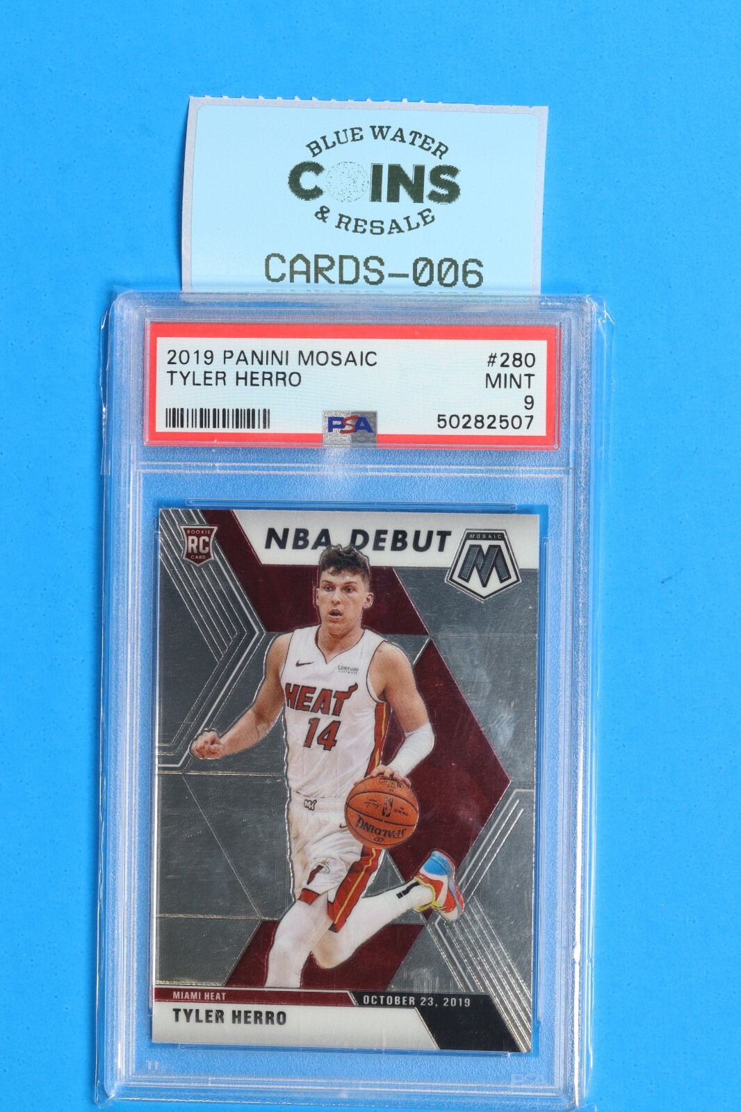 TYLER HERRO 2019-20 Mosaic NBA Debut Rookie #280 Graded RC PSA 9 CARD-006