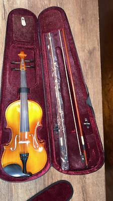 Mendini by Cecilio バイオリン MV300 4/4 Mendini 4/4MV300 Solid Wood Satin Antique Violin (look in