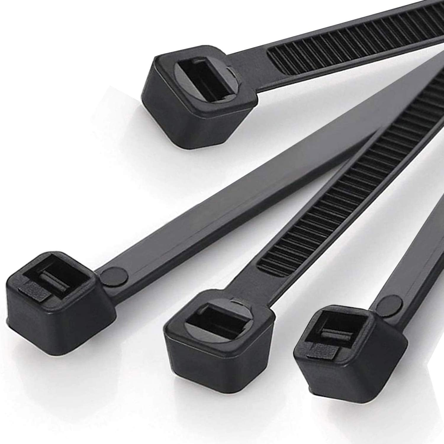 250 Pack Heavy Duty Black Cable Zip Ties. 12 by 0.18 Inch Wide Nylon Tie. Zip...