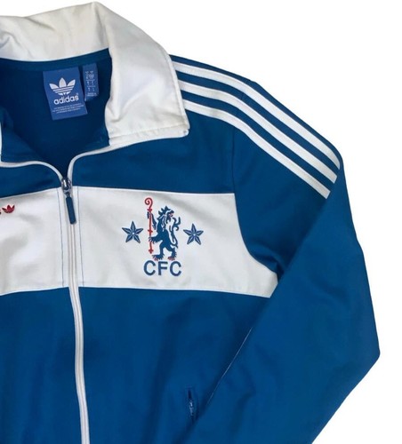VTG 2009-10 ADIDAS ORIGINALS CHELSEA FC SUPERSTAR BLUE WHITE TRACK JACKET S - Picture 4 of 7
