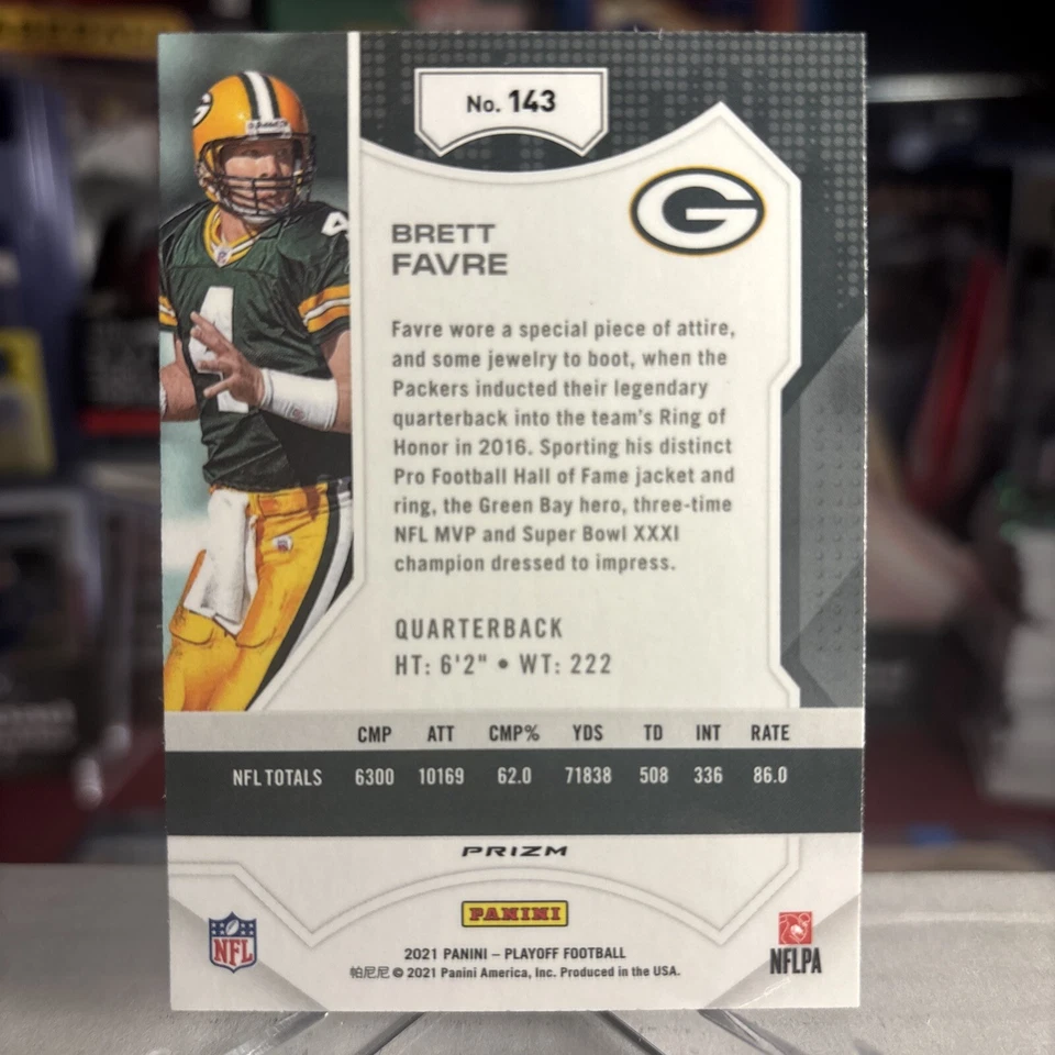 2021 Panini Playoff Brett Favre RARE Silver Prizm Holo HOF SSP ⭐️ MINT - Image 2 of 2