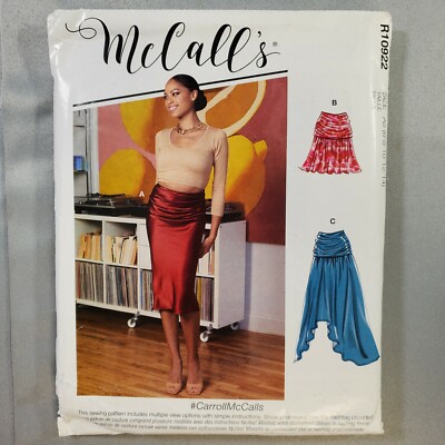 McCalls Pattern R10922 Misses Skirts Rouched Waist 3 Styles 6 8 10 12 14 UNCUT
