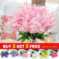 5 Heads Artificial Hyacinth Fake Silk Flowers Lavender Party Wedding Home Decor