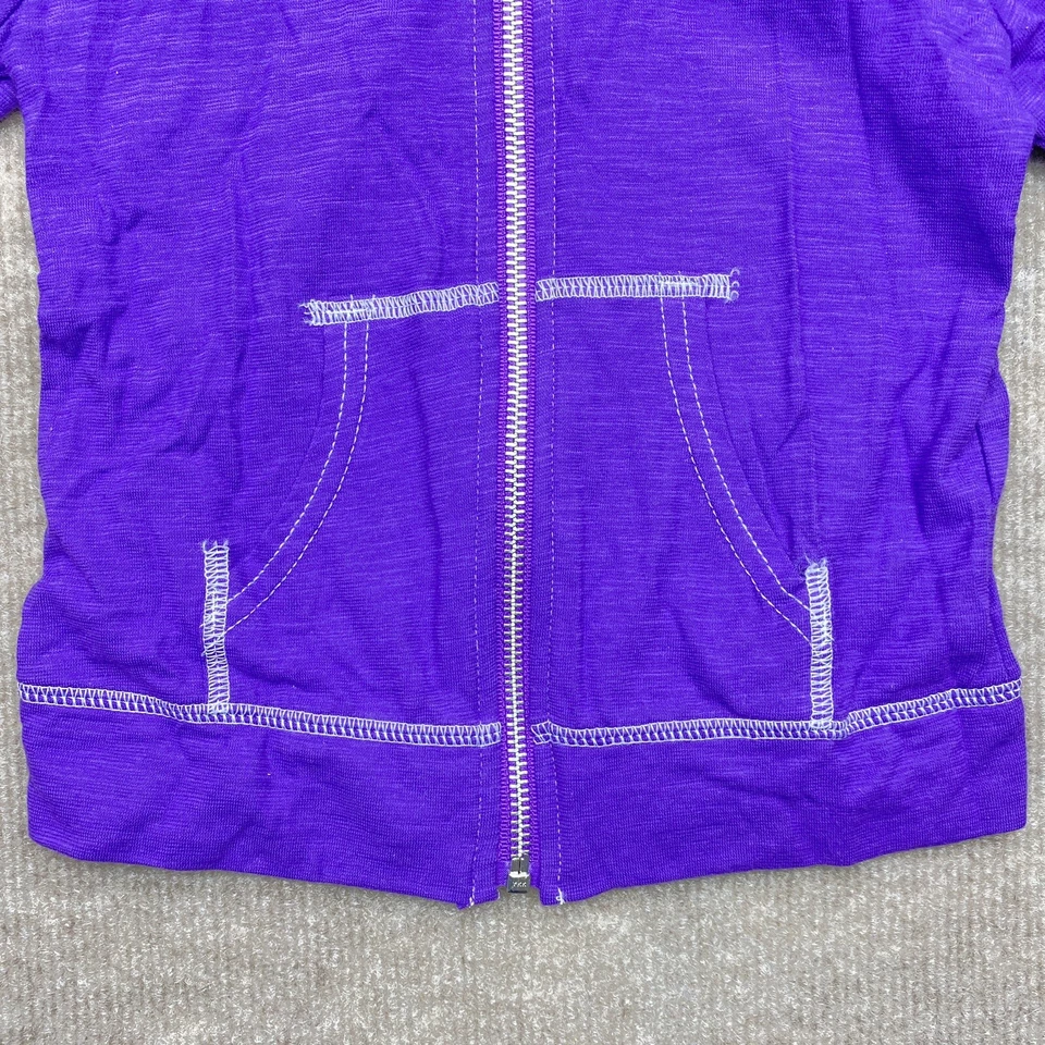 Hanes Little Girls' Slub Jersey Full Zip Jacket, Purple Crush Size X Small - Image 2 of 4
