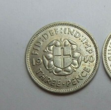 1940 GEORGE VI SILVER THRUPENCE 3d Unc Spink ref 4085