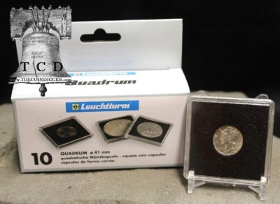 10 QUADRUM Coin Holder $25 1/2oz American Eagle Gold Snap Capsule 27mm 2x2 Case